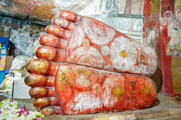 The giant feet of the Buddha stock photo