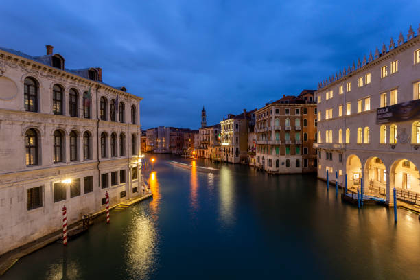 The Grand Canal in Venice on a summer evening stock photo