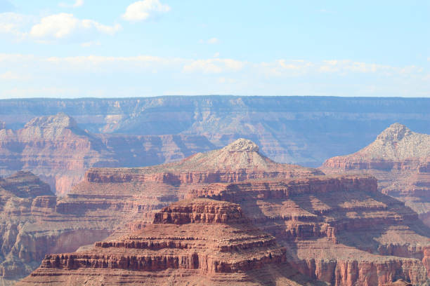 The Grand Canyon Landscape with Far Rim of the Canyon in the Background stock photo