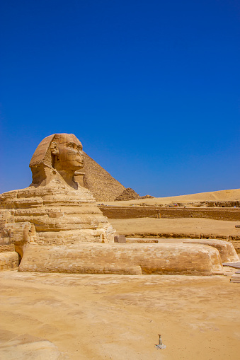 The great monument of Sphinx in Giza, Cairo, Egypt