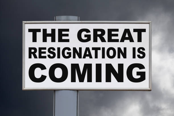 The great resignation is coming - Billboard sign stock photo
