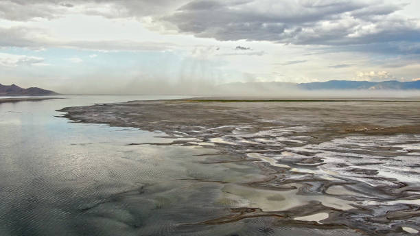 Photo of The Great Salt Lake During a Drought Hitting its Lowest Water Level in Recorded History