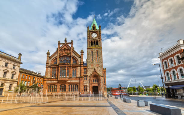 The Guildhall in Londonderry / Derry, Northern Ireland stock photo