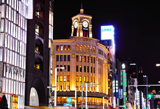 The heart of Ginza, Tokyo stock photo