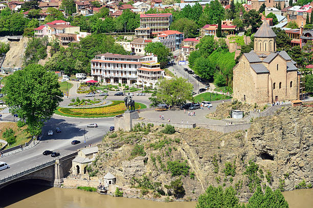 The historic center of Tbilisi. Georgia country. Panorama of the stock photo