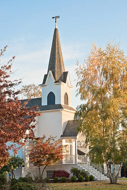 Historic 1904 Church in the Fall The historic chapel of Mountain View Lutheran Church was built in 1904. It is located in the town of Edgewood, Washington State, USA. jeff goulden church stock pictures, royalty-free photos & images