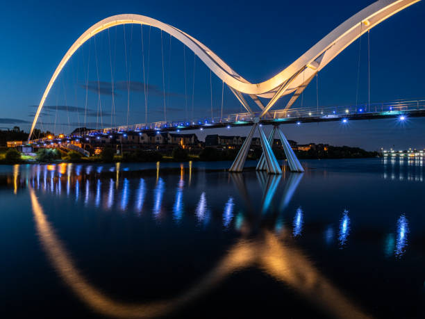 The Infinity Bridge, Stockton on Tees. England. stock photo