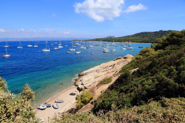 The island of Porquerolles in France stock photo