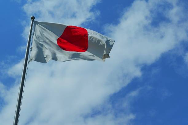 The Japanese flag　Hinomaru The Japanese flag　Hinomaru japanese prime minister's official residence stock pictures, royalty-free photos & images