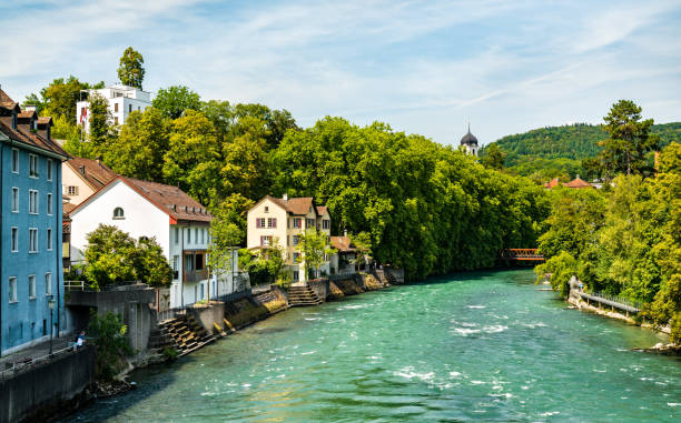 The Limmat river in Baden, Switzerland The Limmat river in Baden - Aargau, Switzerland aargau canton stock pictures, royalty-free photos & images