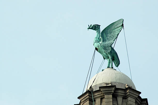 The liver bird on Pierhead The liver bird on liver building, symbol of Liverpool pierhead liverpool stock pictures, royalty-free photos & images