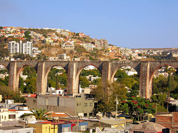 The Los Arcos (aqueduct) of Queretaro, Mexico. stock photo