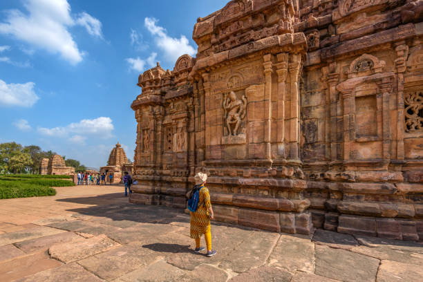 the mallikarjuna temple at pattadakal temple complex, karnataka, india - hampi stockfoto's en -beelden