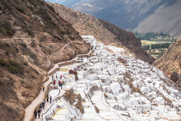 The Maras Salt Mines – Peru’s most amazing Inca site. stock photo