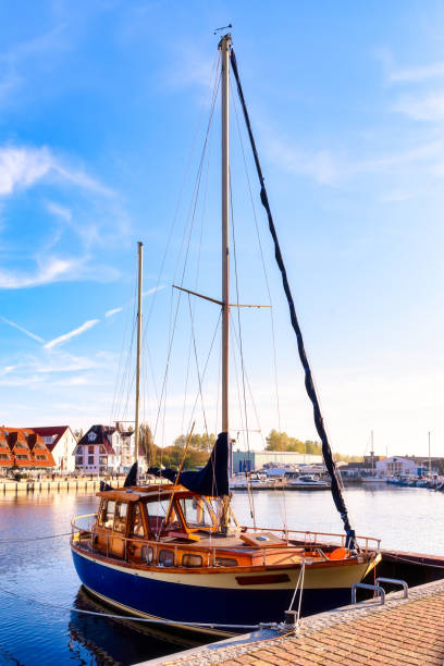 The marina 'Hafendorf Wiek' on the island of Rügen. The marina 'Hafendorf Wiek' is located in the village of the same name on the Wieker Bodden in Germany on the island of Rügen. r��gen stock pictures, royalty-free photos & images