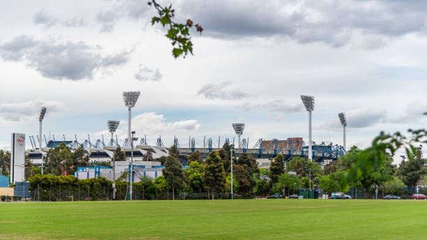 The Melbourne Cricket Ground, also known simply as "The G", is an Australian sports stadium located in Yarra Park, Melbourne, Victoria. stock photo