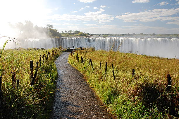 The misty Victoria Falls, Zimbabwe stock photo