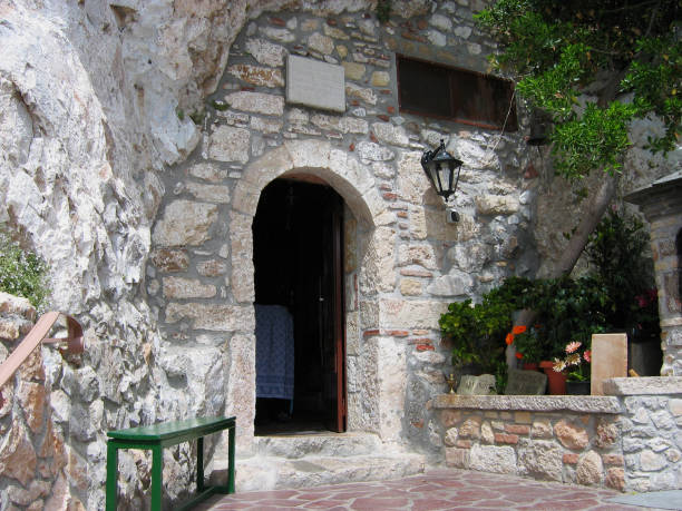 The monastery of Saint Patapios Loutraki Greece stock photo