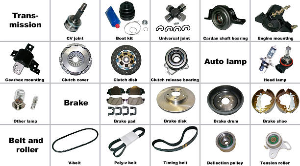 The most popular spare parts of the transmission car stock photo