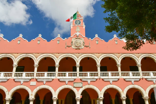 The Municipal Palace, seat of the City Hall and Mayor's office, in Merida, the capital and largest city in Yucatan state in Mexico stock photo