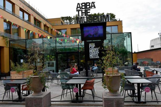 abba 박물관, 스톡홀름 스웨덴 유럽, 사람들 - abba 뉴스 사진 이미지