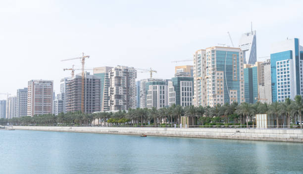 The new developing city Lusail with many new towers under construction. Lusail, Qatar- May 15,2022: The new developing city Lusail with many new towers under construction. qatar fifa stock pictures, royalty-free photos & images
