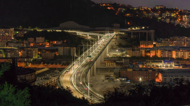 il nuovo ponte di san giorgio a genova. - genova foto e immagini stock