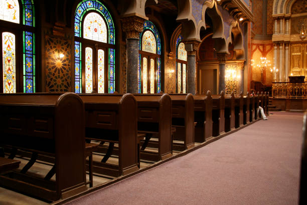 the new synagoge in prague.... - synagogue stok fotoğraflar ve resimler