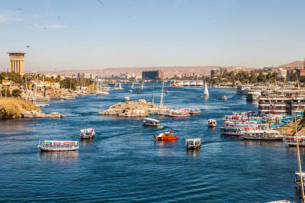 The Nile The Nile In Aswan aswan egypt stock pictures, royalty-free photos & images