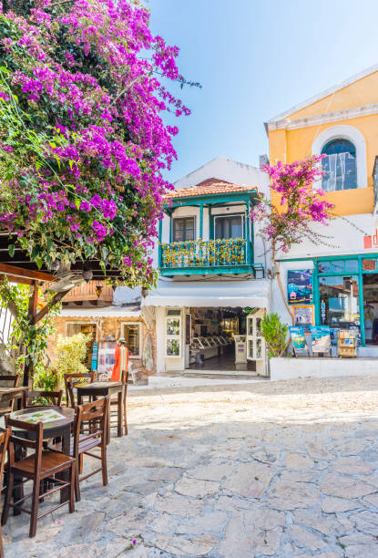The Old streets of Kas Town in Turkey stock photo