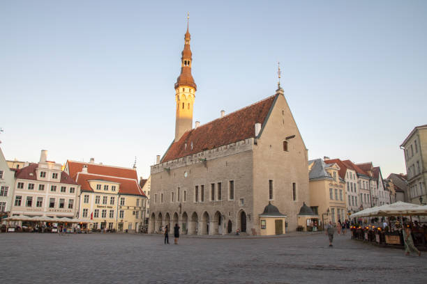 The old town hall in Tallinn, Estonia stock photo