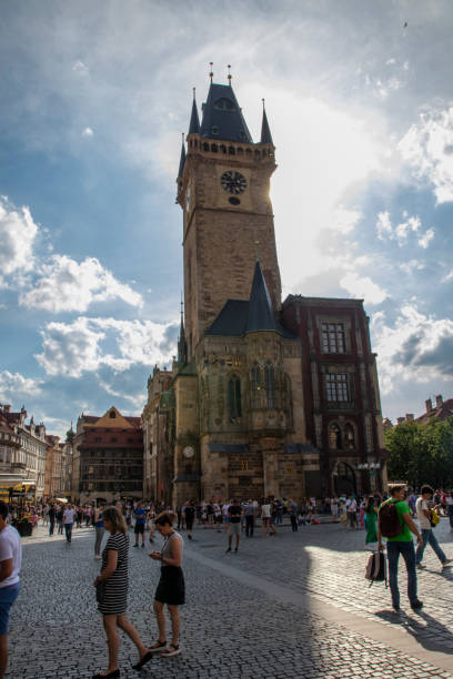 The Old Town Square is the oldest and most significant square in the historical centre of Prague. stock photo