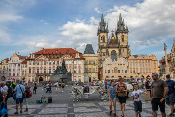 The Old Town Square is the oldest and most significant square in the historical centre of Prague. stock photo