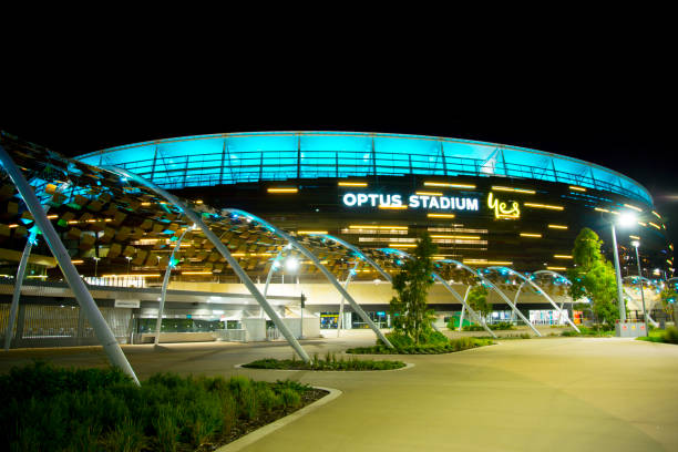 The Optus Stadium in Perth opened in January 2018 with a capacity of 60000 people stock photo