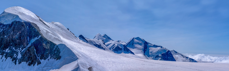 Panorama of Mount Breithorn in the Pennine Alps