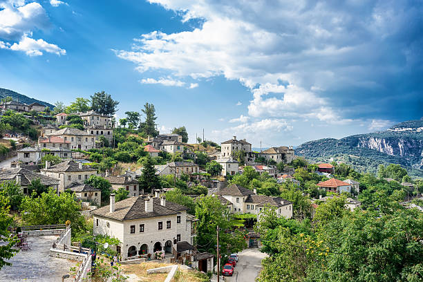 The picturesque village of Vitsa in Zagori area, northern Greece stock photo