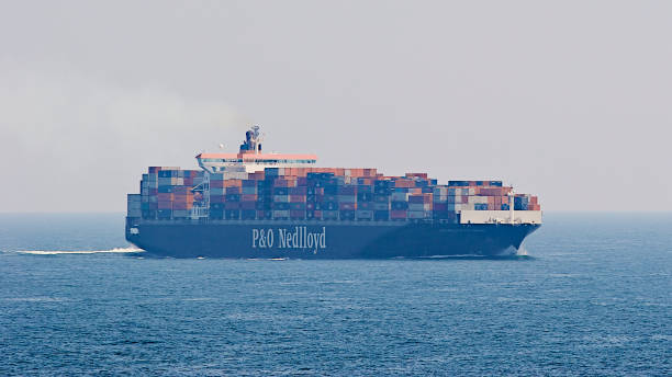 The P&O Nedlloyd Container ship at sea stock photo