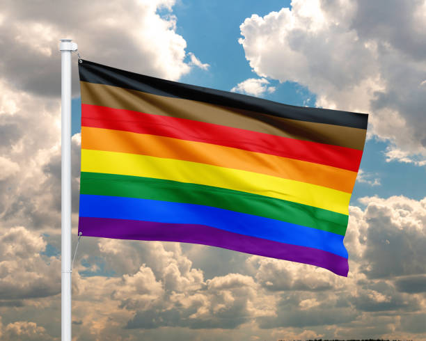 радужный флаг новый lgtb, гордость, прогресс, радуга, абстракция, баннер, лгбтк лесбиянка, месяц парада, гордость - progress pride flag стоковые фото и изображения