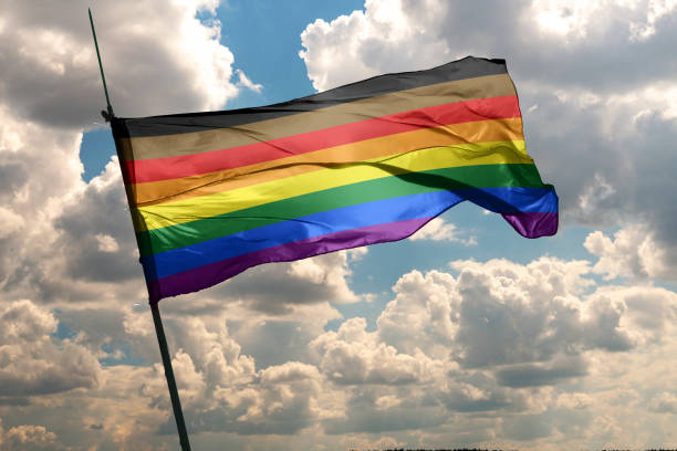 радужный флаг новый lgtb, гордость, прогресс, радуга, абстракция, баннер, лгбтк лесбиянка, месяц парада, гордость - progress pride flag стоковые фото и изображения
