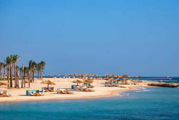 The Red Sea holiday resort of Port Ghalib in Egypt stock photo