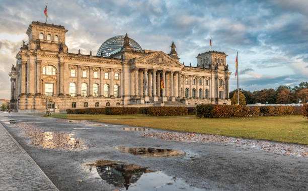 The Reichstag in Berlin, Germany The Reichstag in Berlin, Germany, on a rainy day in fall bundestag stock pictures, royalty-free photos & images
