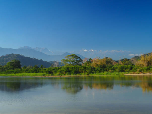 The river of Palomino and the Colombian Andes stock photo