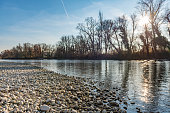 istock The river Reuss with sun 1358595660