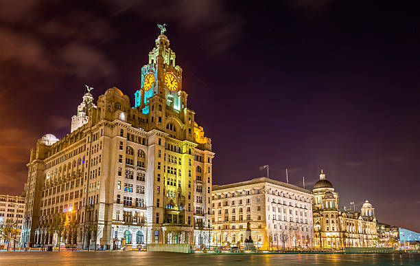 The Royal Liver, the Cunard Buildings The Royal Liver, the Cunard and the Port of Liverpool Buildings liverpool england photos stock pictures, royalty-free photos & images