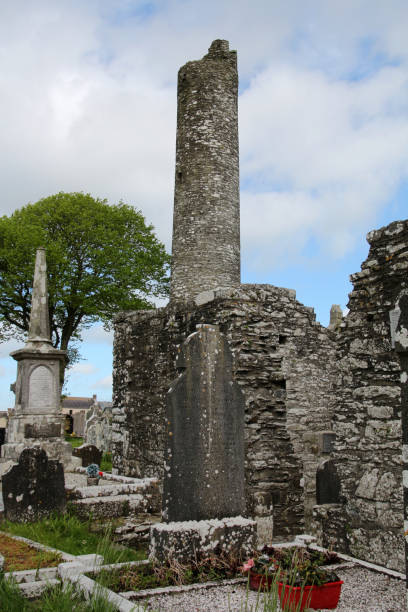 The ruins of Monasterboice in Ireland stock photo
