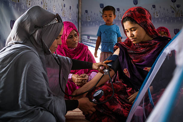 The Sahrawi midwife stock photo