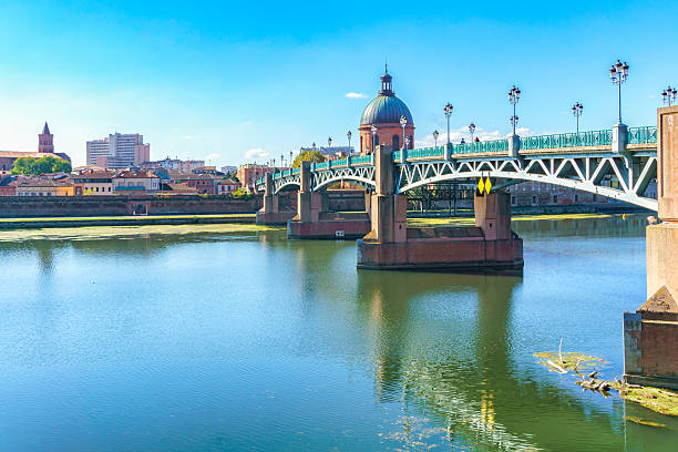 The Saint-Pierre bridge in Toulouse stock photo