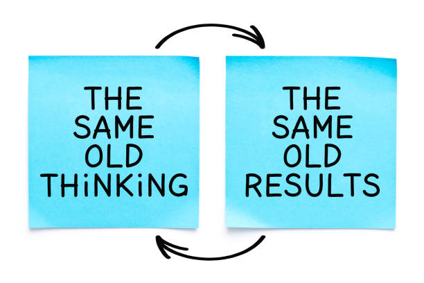 the same old thinking the same old results quote - change habits imagens e fotografias de stock