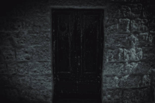 The Scary Old Door stock photo