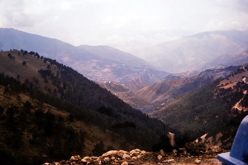 Turkey, June 1974. Panoramic view over the Anatolian mountain.